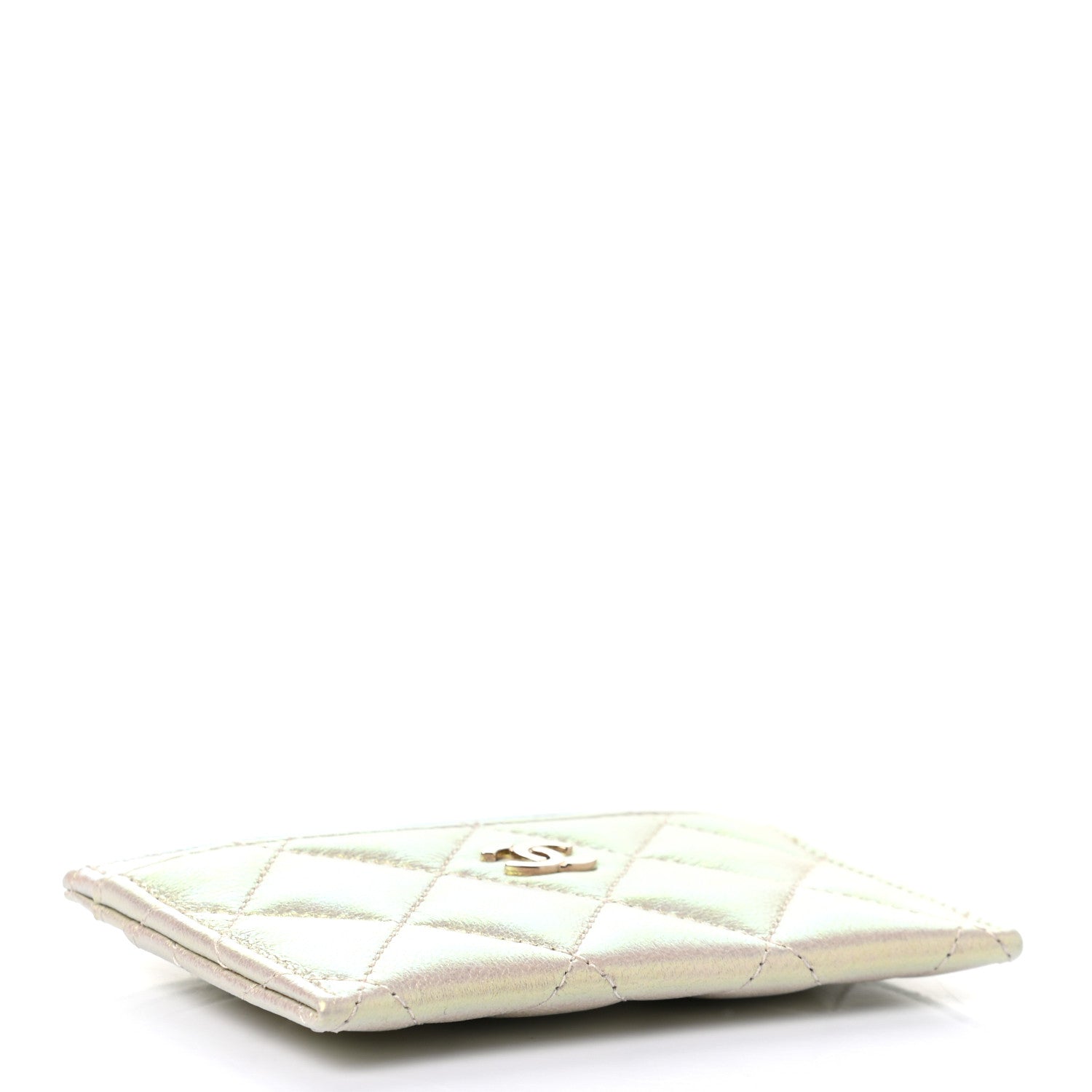 Chanel Iridescent Lambskin Quilted Card Holder Ivory 4 of 10
