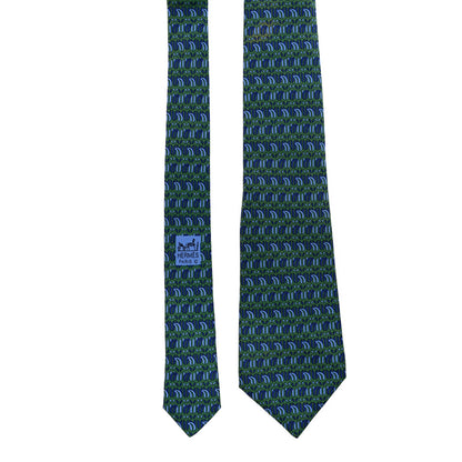 Hermes Silk Printed Mens Neck Tie Multicolor 1 of 6
