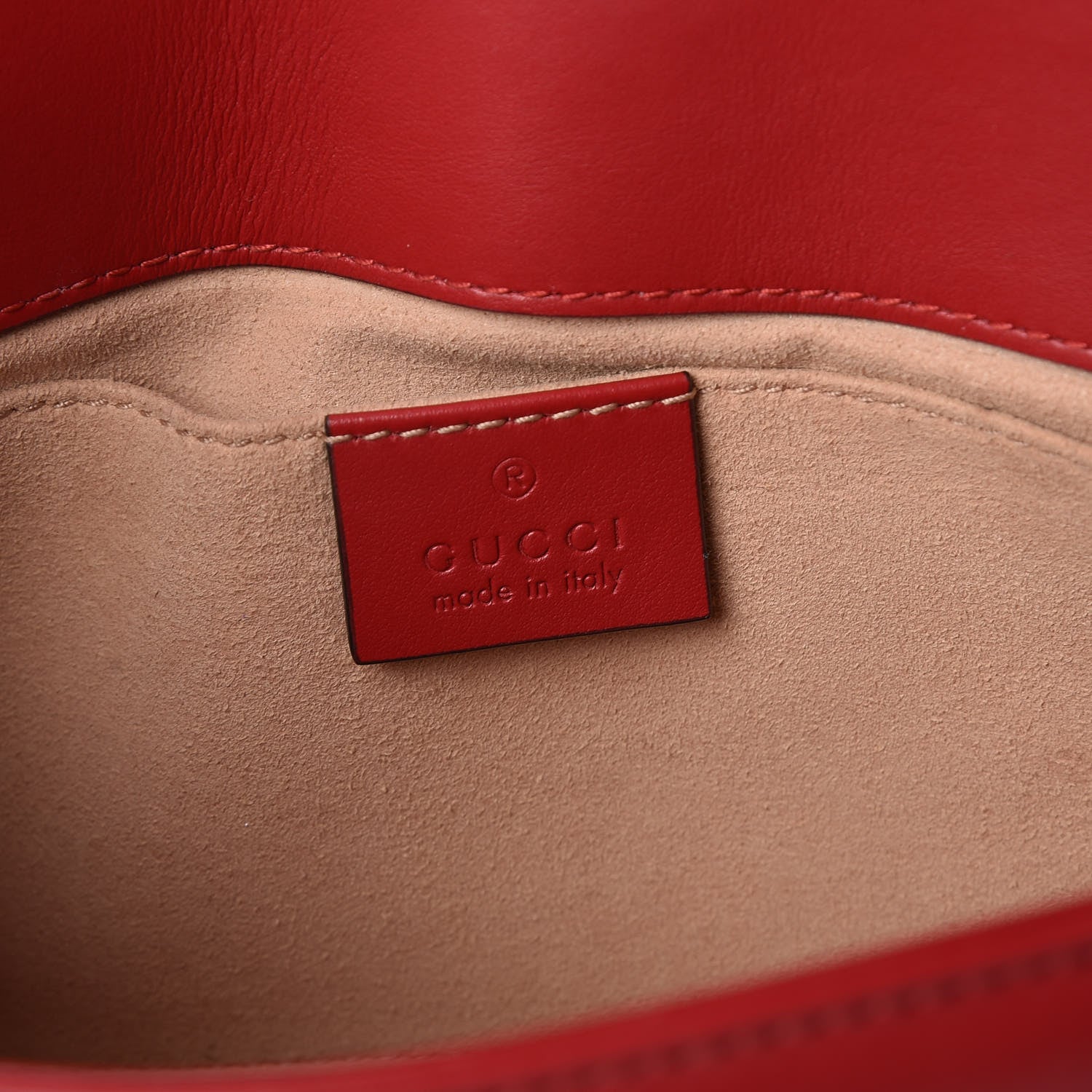 Gucci Calfskin Matelasse Mini GG Marmont Shoulder Bag Hibiscus Red 6 of 10