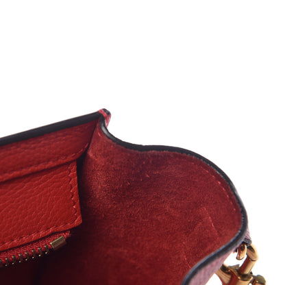 Celine Drummed Calfskin Nano Luggage Coquelicot 12 of 12