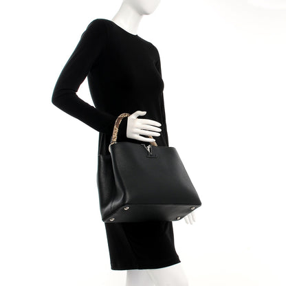 Louis Vuitton Taurillon Python Capucines MM Black 2 of 6