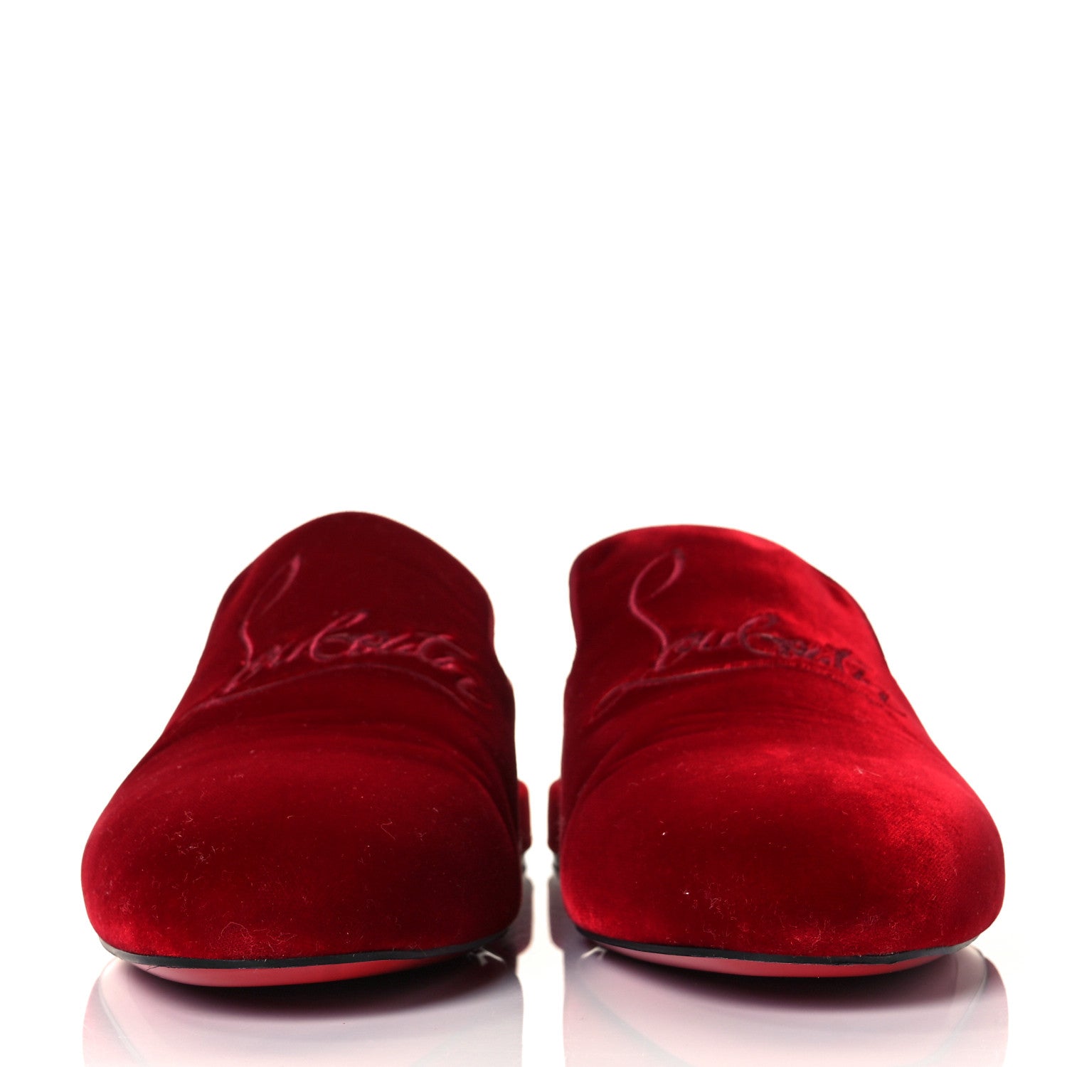 Christian Louboutin Velvet Mens Coolito Loafer Mules 41.5 Red 2 of 7