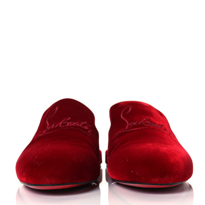 Christian Louboutin Velvet Mens Coolito Loafer Mules 41.5 Red 2 of 7