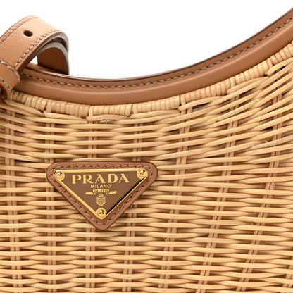 Prada Wicker Arque Shoulder Bag Natural 7 of 9