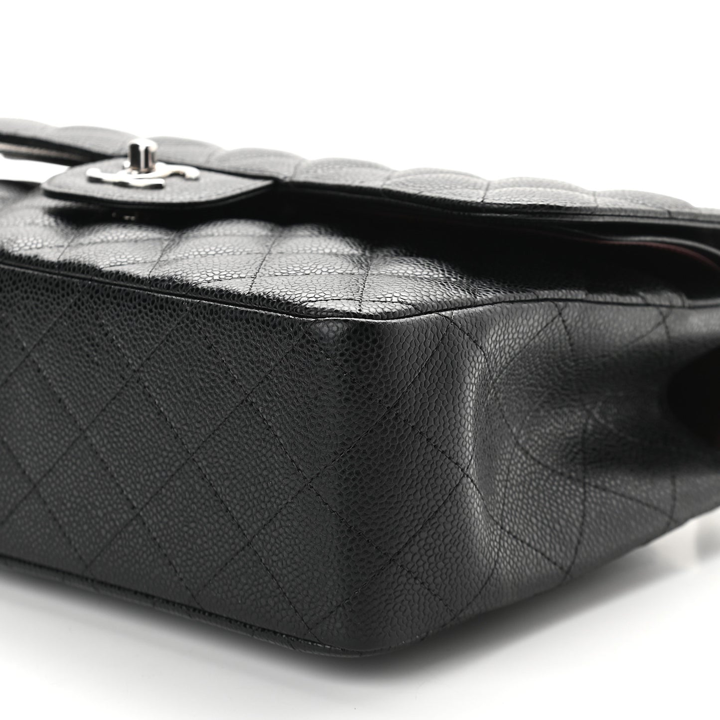 Caviar Quilted Jumbo Double Flap Black