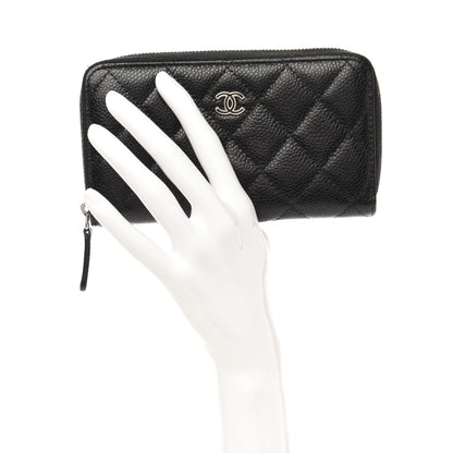 Chanel Caviar Quilted Small Gusset Zip Around Wallet Black 2 of 12