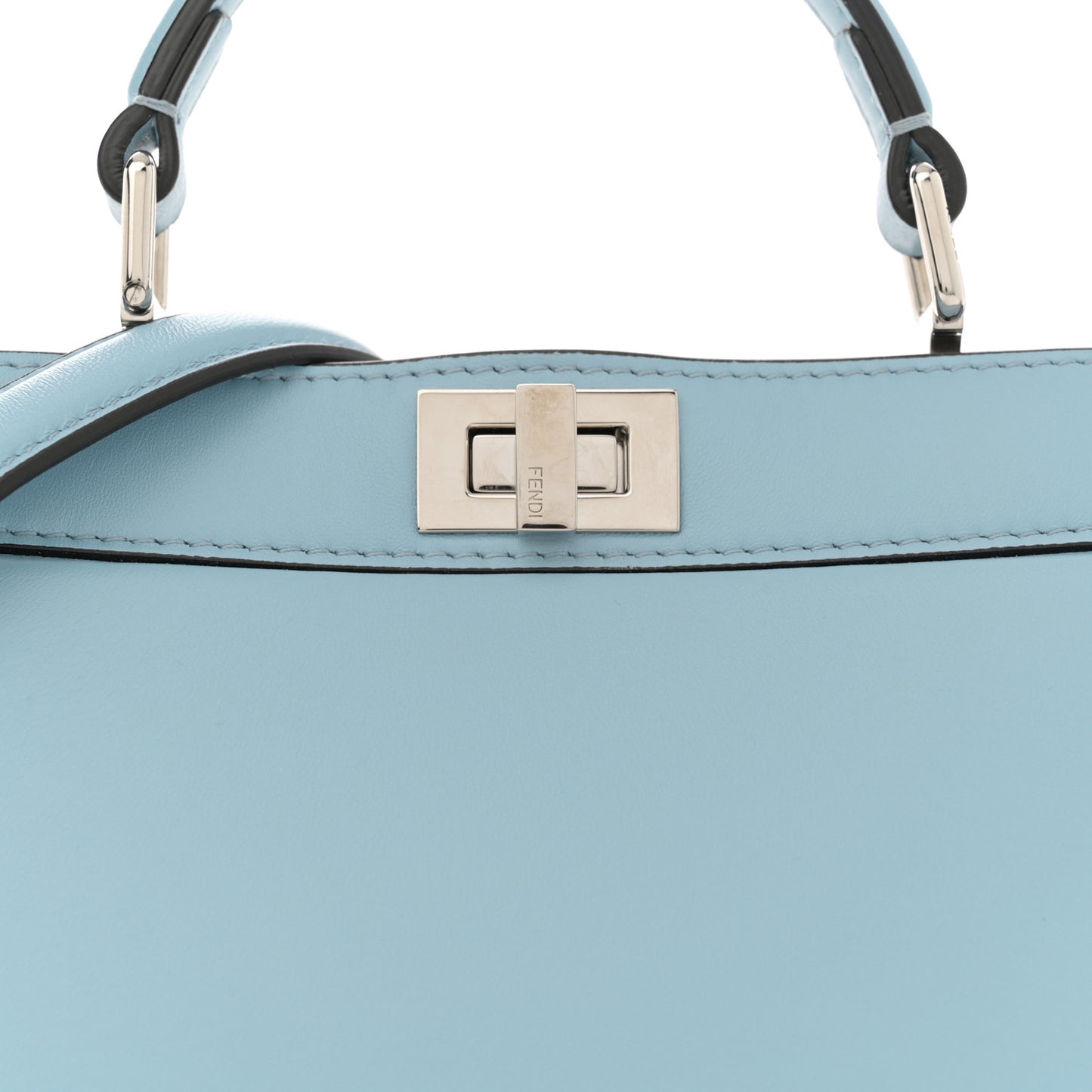 Shiny Nappa Petite Peekaboo I SEE U Satchel Azzurro Baby