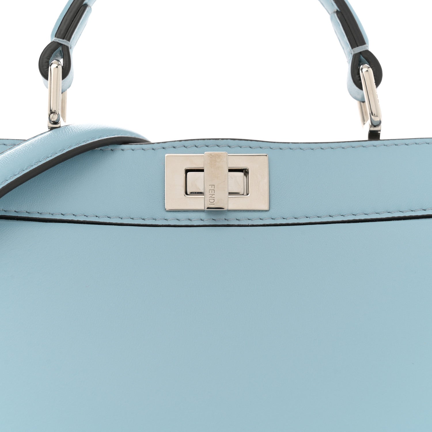 Fendi Shiny Nappa Petite Peekaboo I SEE U Satchel Azzurro Baby 8 of 10