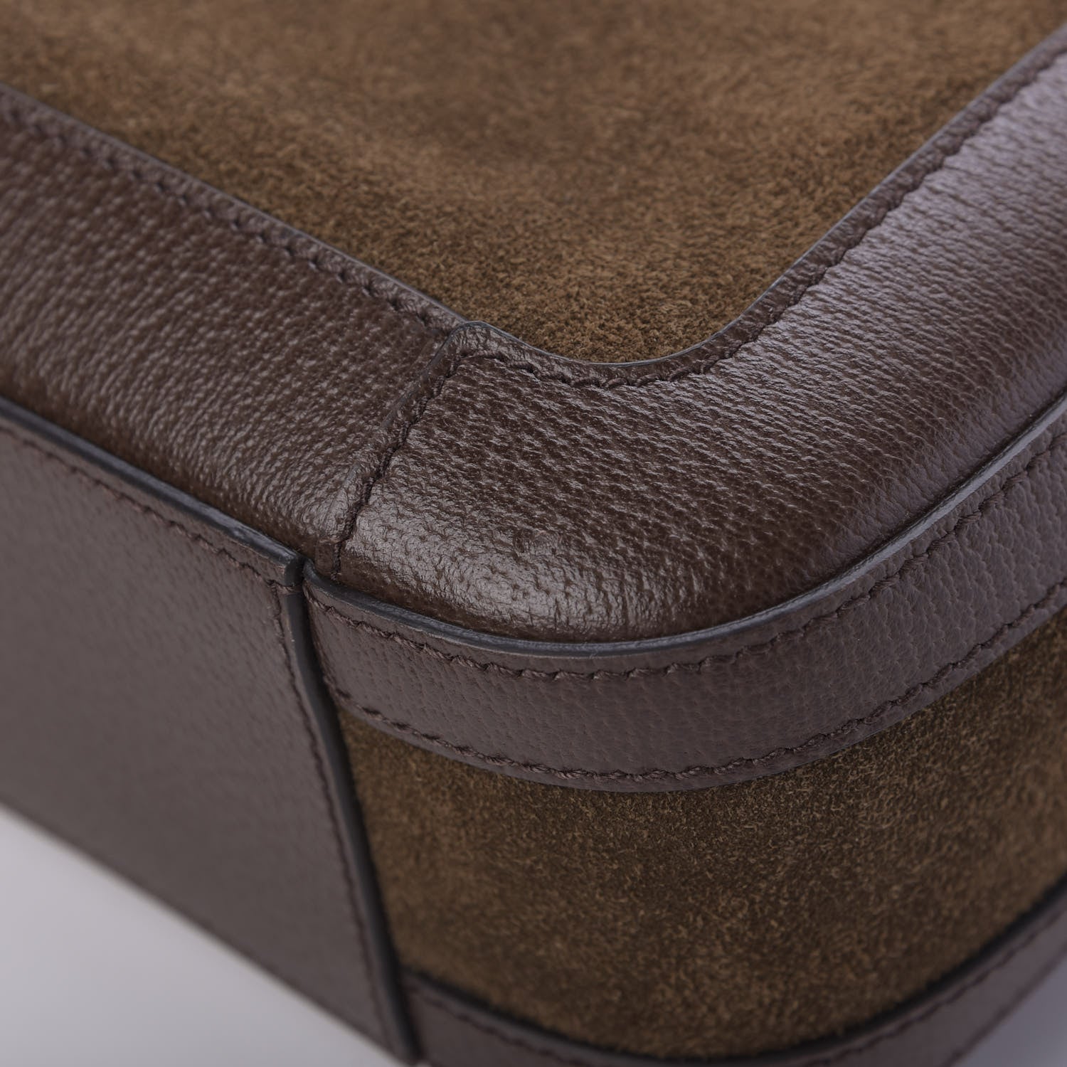 Gucci Suede Rainbow Strap Briefcase Brown 10 of 10
