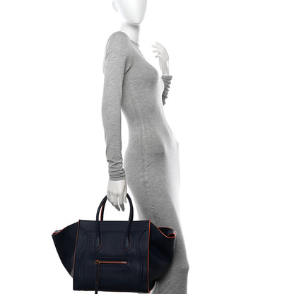 Celine Supple Calfskin Large Phantom Luggage Navy Blue Orange 2 of 10