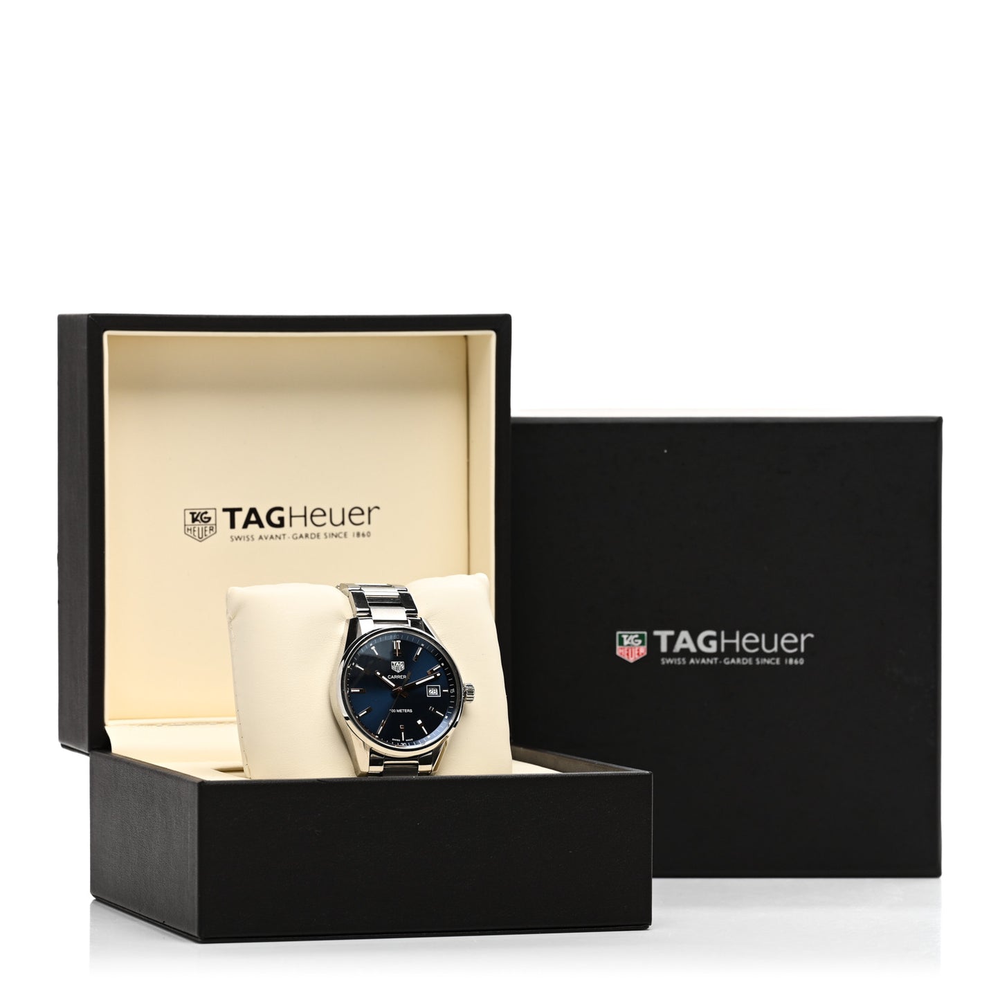 Stainless Steel 39mm Carrera Quartz Watch Blue WAR1112