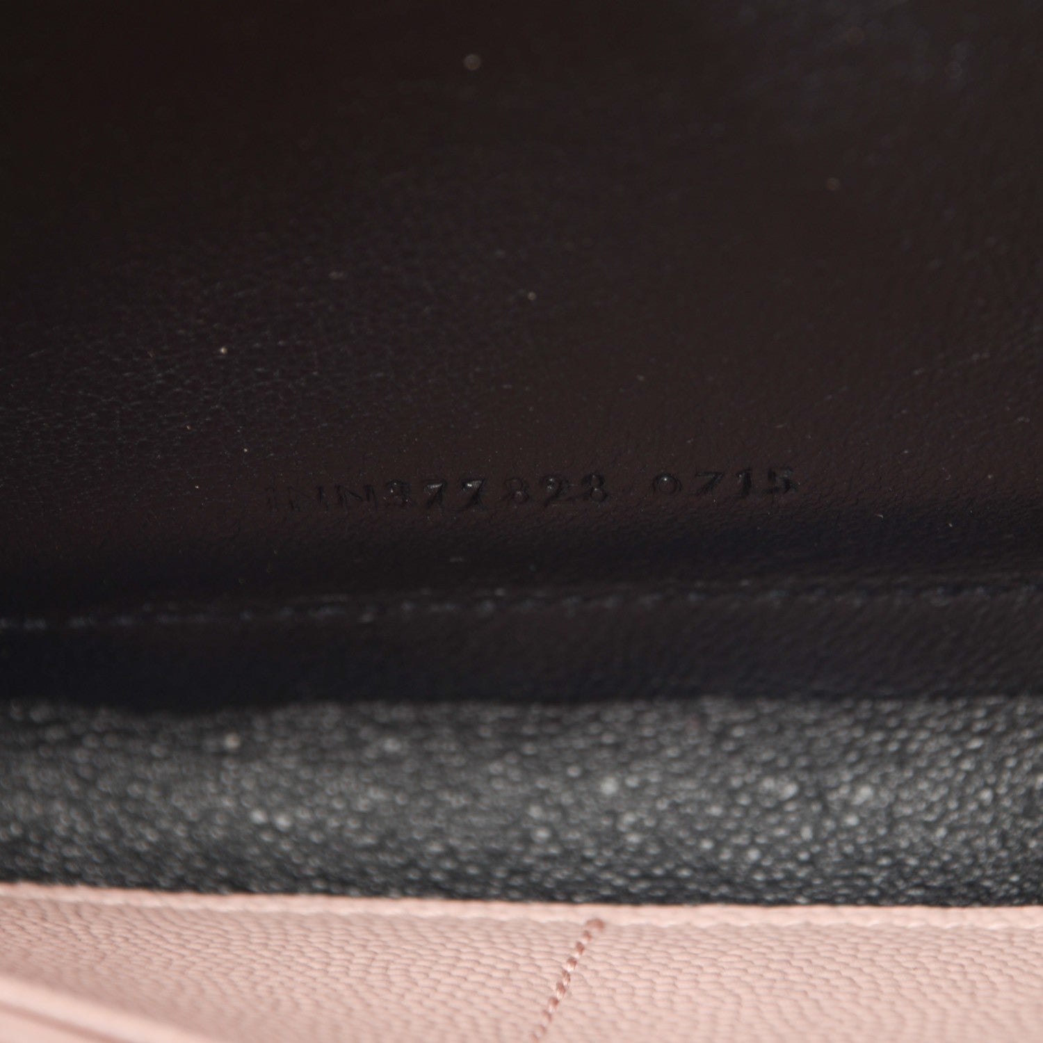 Saint Laurent Grain De Poudre Matelasse Chevron Monogram Chain Wallet Pale Blush 8 of 8