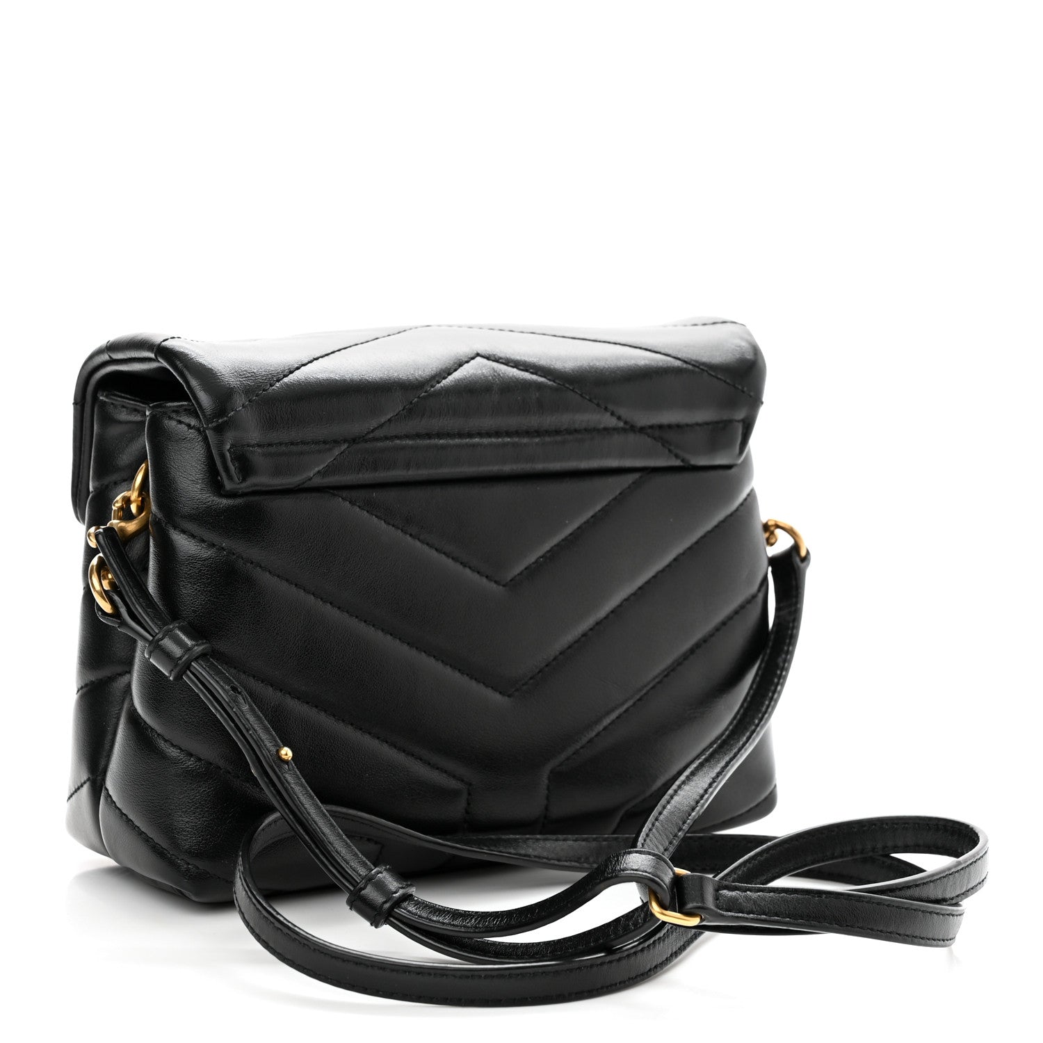 Saint Laurent Calfskin Y Quilted Monogram Toy Loulou Crossbody Bag Black 3 of 13