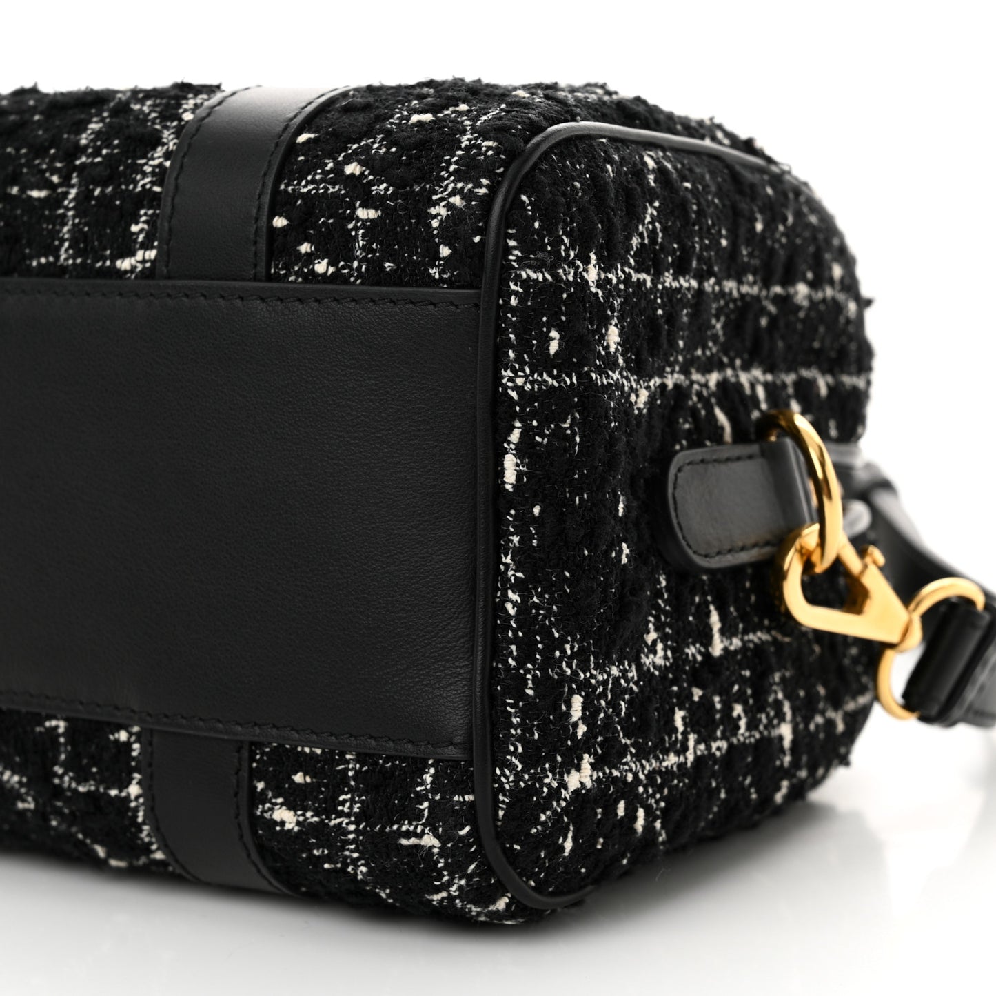 Tweed Cannage Groove 20 Bag Black White