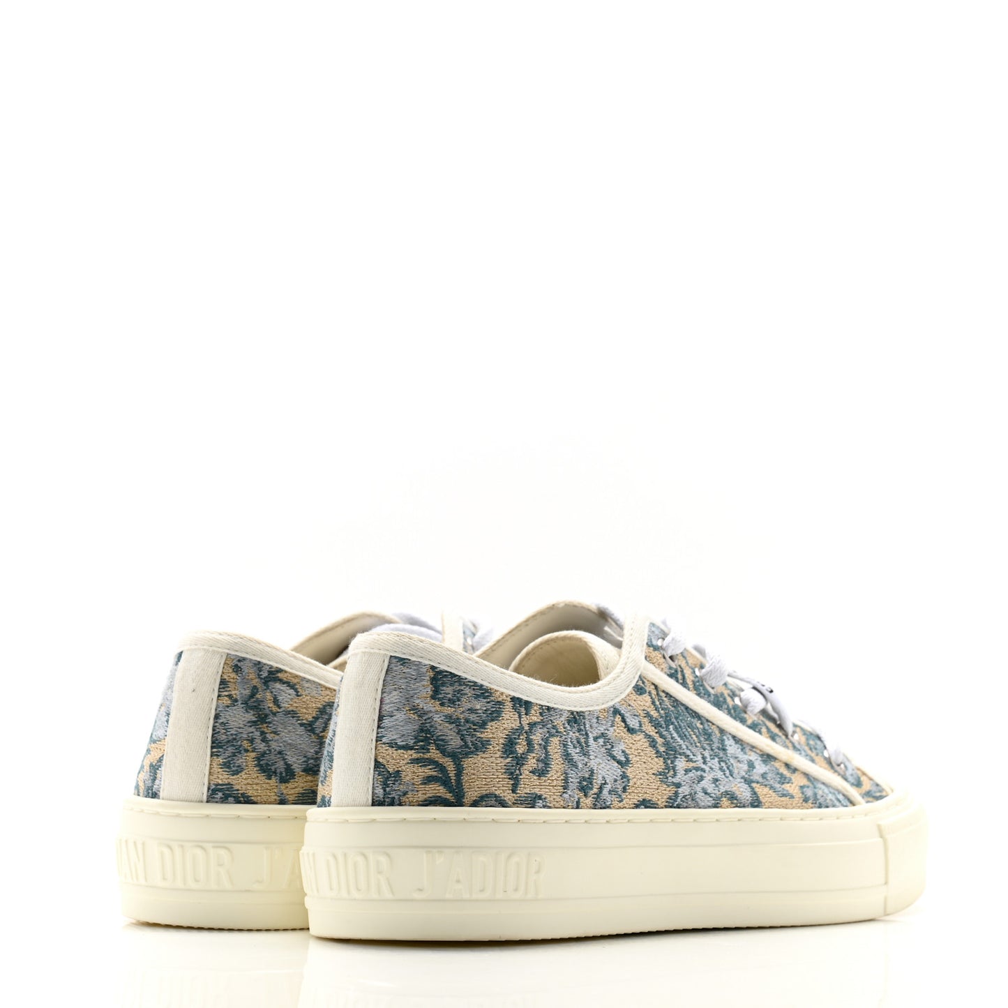 Brocart Lurex Embroidered Walk'N'Dior Low Top Sneakers 36 Canard