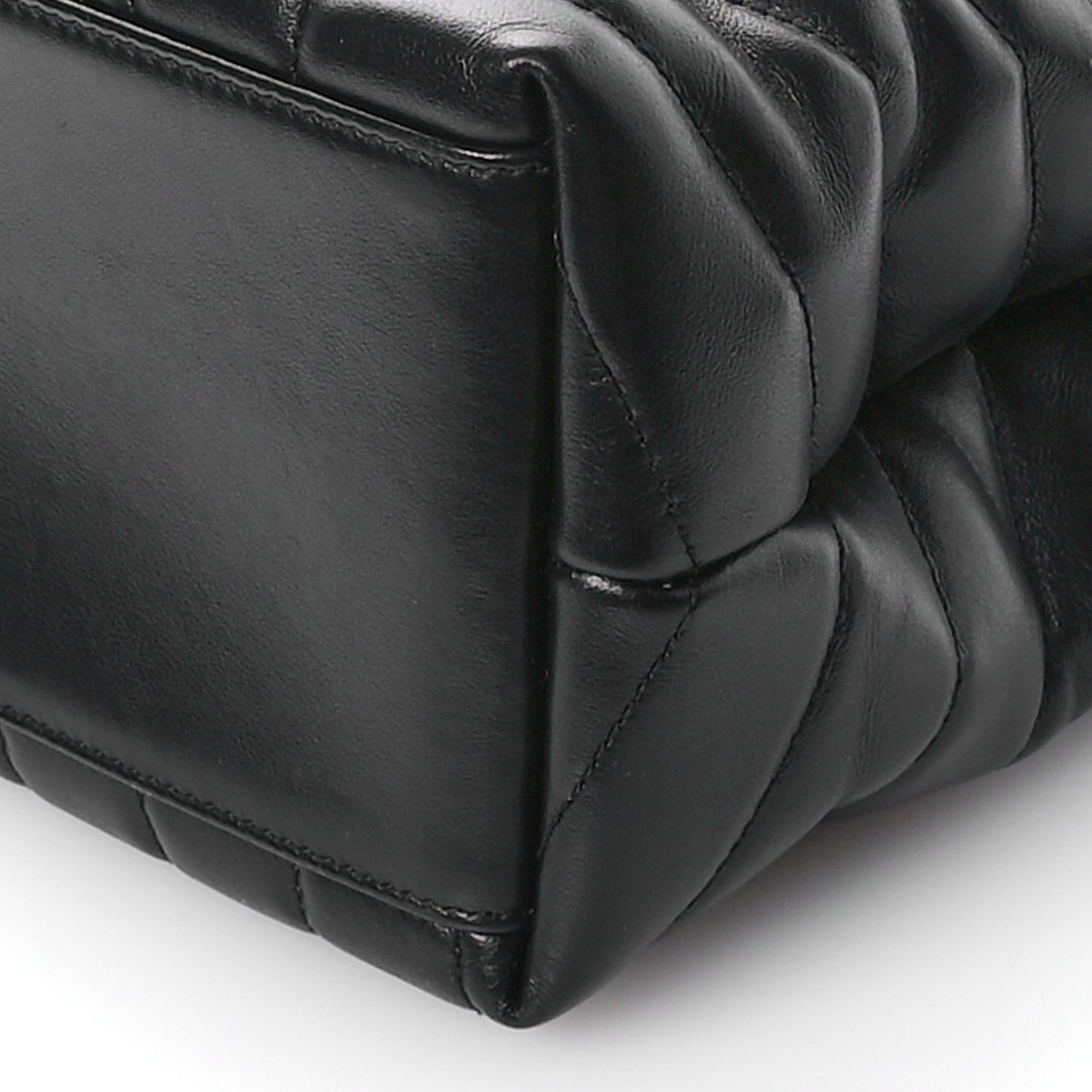 Calfskin Y Quilted Monogram Medium Loulou Chain Satchel Black