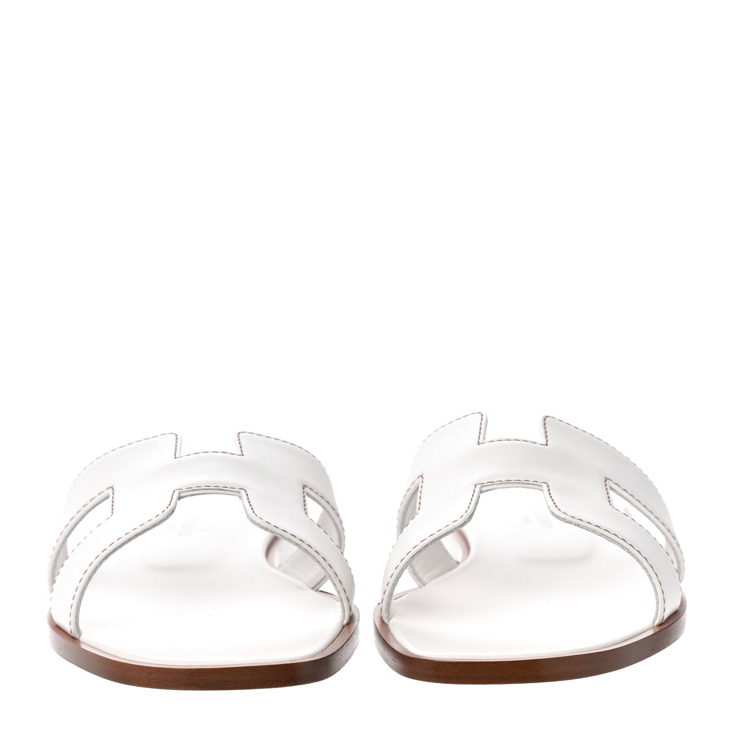 Hermes Box Calfskin Oran Sandals 36 White 2 of 10