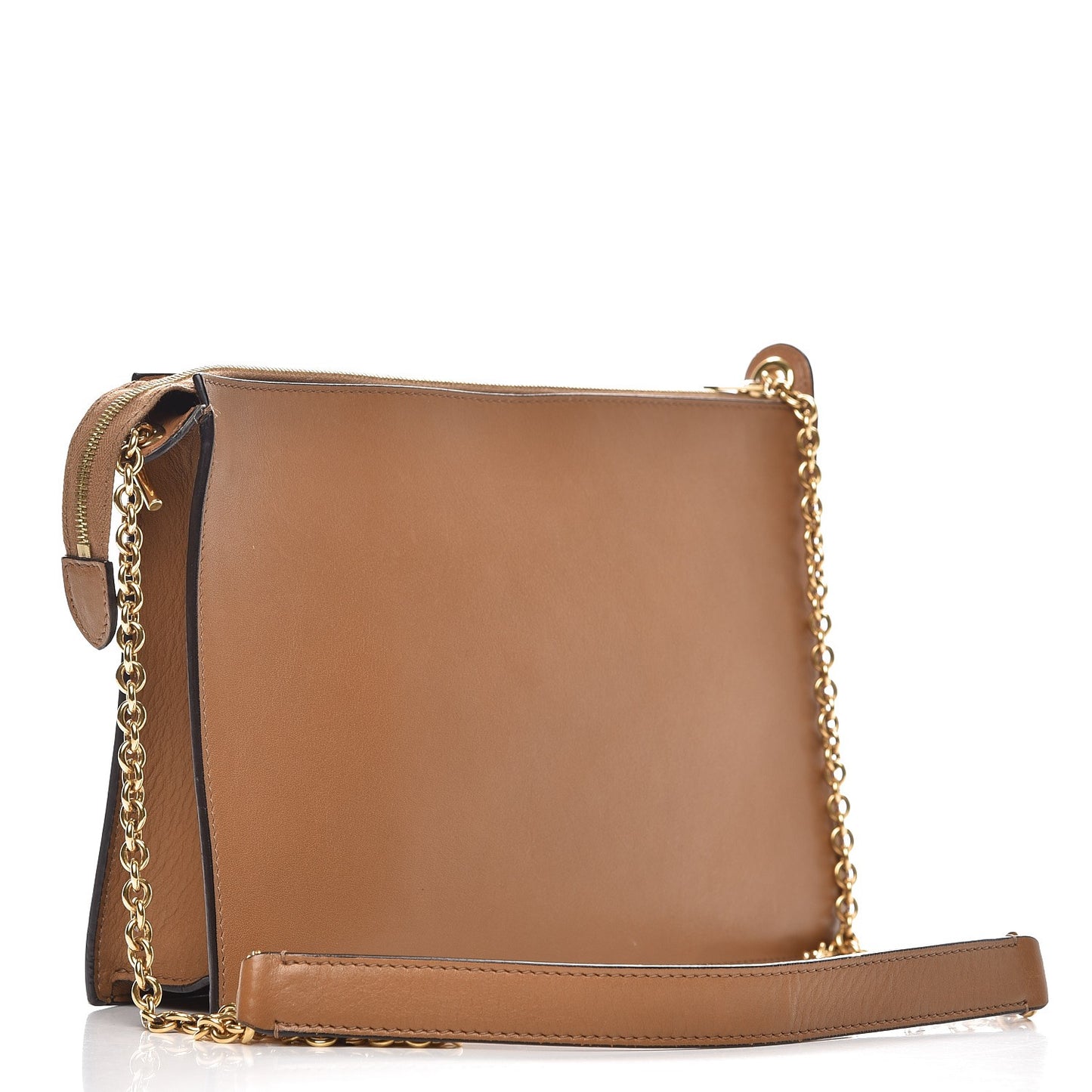 Smooth Calfskin Medium Pocket Clutch On Chain Indigo