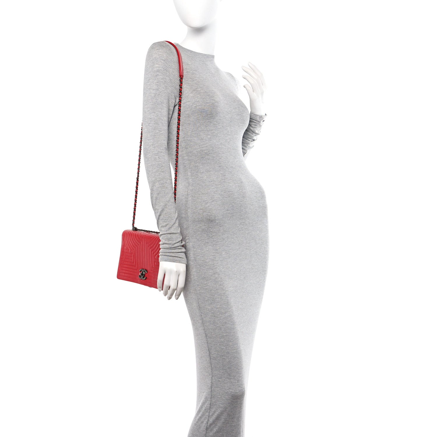 Chanel Calfskin Quilted Small Korean Garden Flap Red 2 of 13