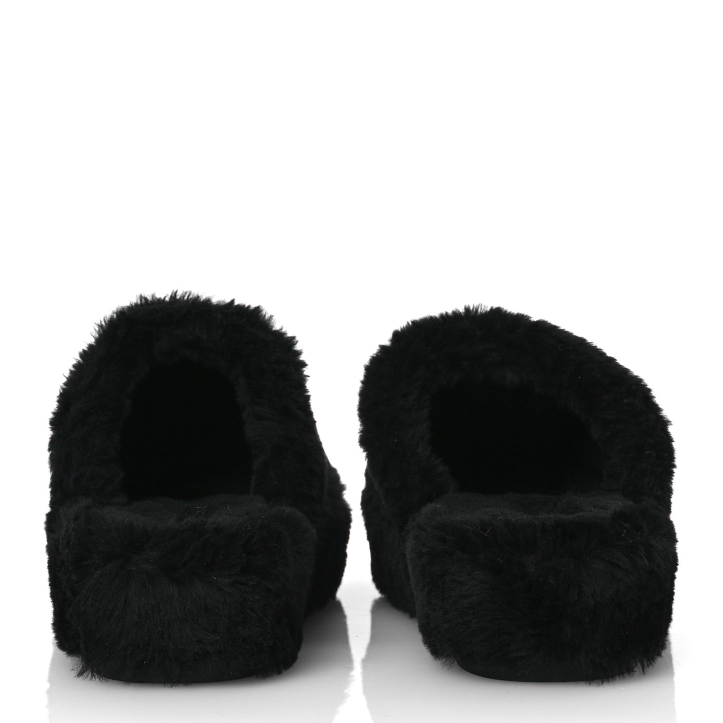 Shearling CC Flat Mules 41 Black