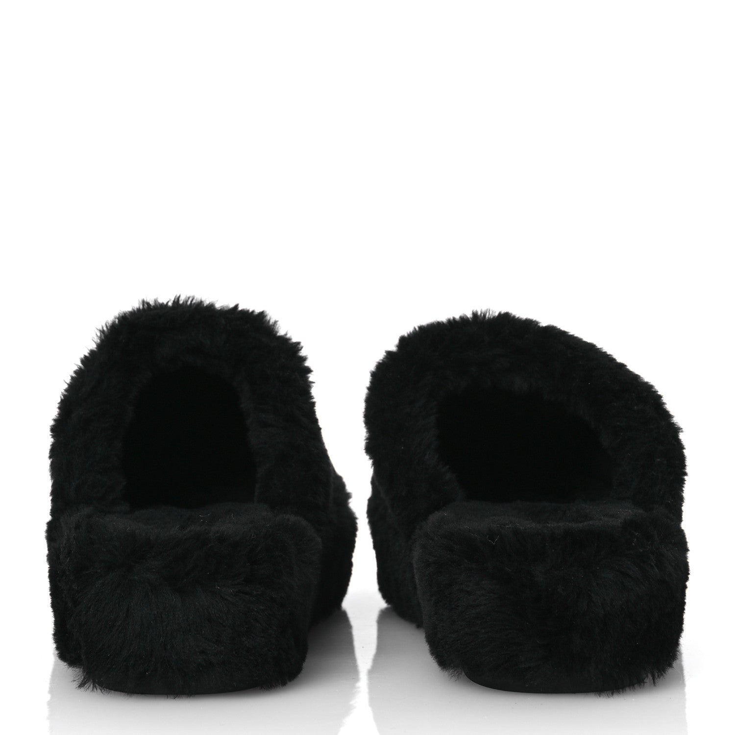 Chanel Shearling CC Flat Mules 41 Black 6 of 17