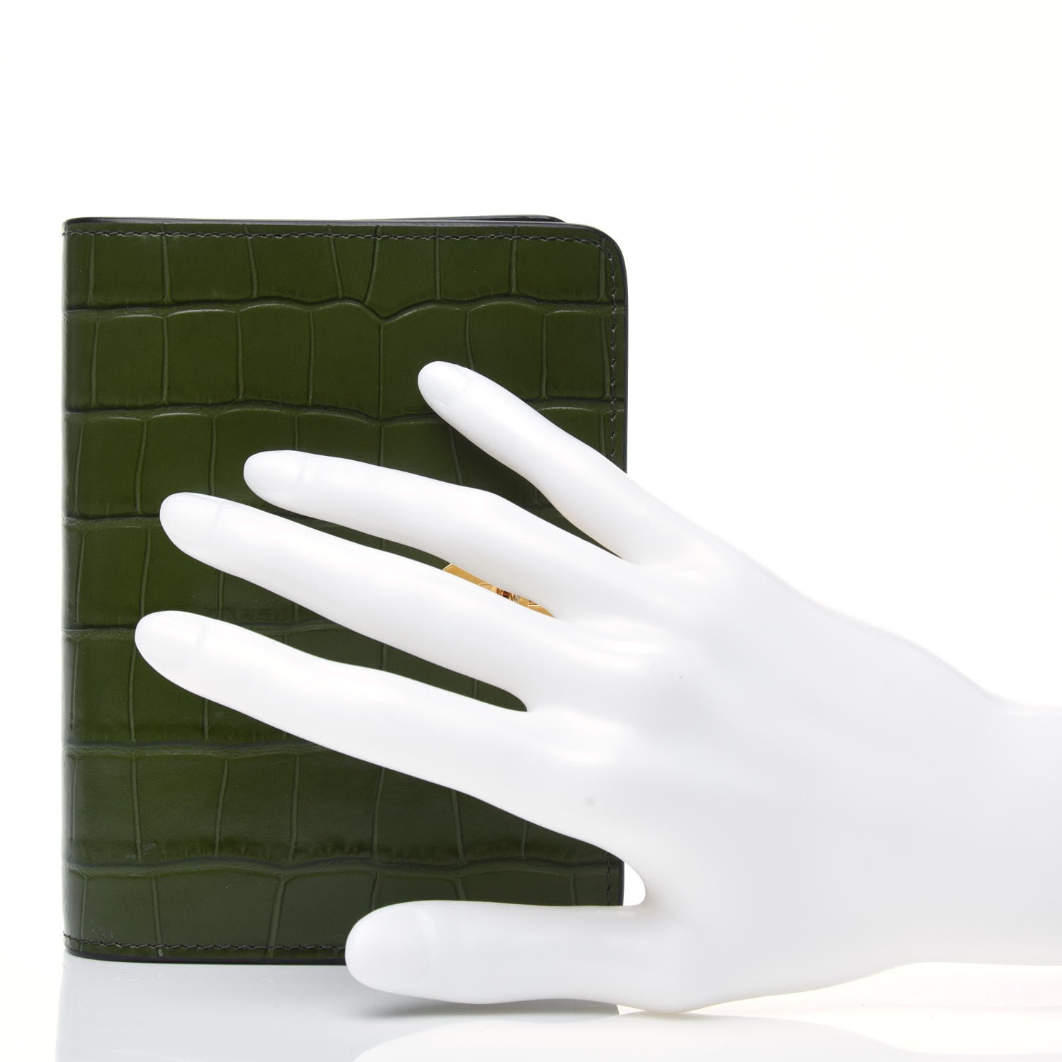 Mulberry Calfskin Crocodile Embossed Postman's Lock Agenda Green 2 of 9
