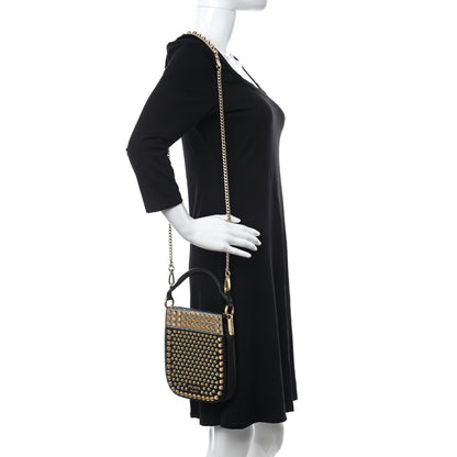 Prada City Calfskin Lucer Studded Small Margit Bag Black Roccia 2 of 8
