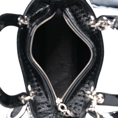Christian Dior Patent Micro-Cannage Medium Lady Dior Black 6 of 12