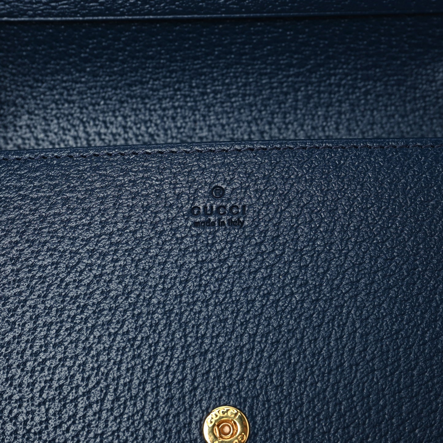 GG Supreme Kaleidoscope Calfskin Script Logo Gucci 100 Chain Wallet Blue Orange Multicolor Blue Agata