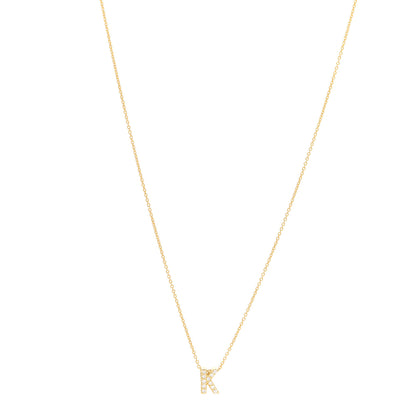 Roberto Coin 18K Yellow Gold Diamond Love Letter K Pendant Necklace 1 of 7