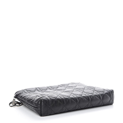 Christian Dior Lambskin Cannage Panarea Clutch Black 4 of 9