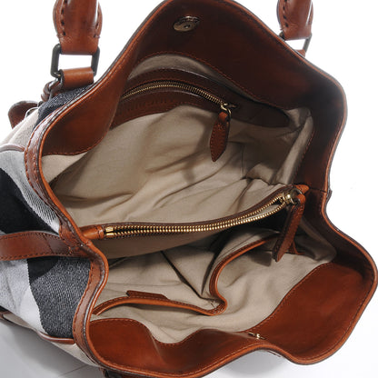 Burberry Mega Check Canvas Small Marston Tote Pale Beige 5 of 9