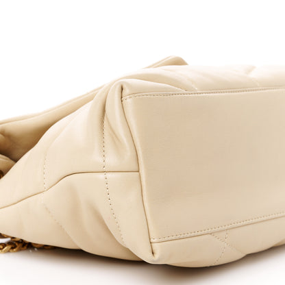 Saint Laurent Lambskin Quilted Small Loulou Puffer Monogram Chain Satchel Dark Beige 10 of 11