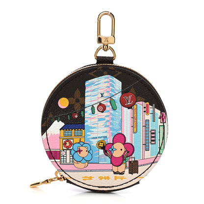 Louis Vuitton Monogram 2022 Christmas Animation Tokyo Round Coin Purse Blue 1 of 6