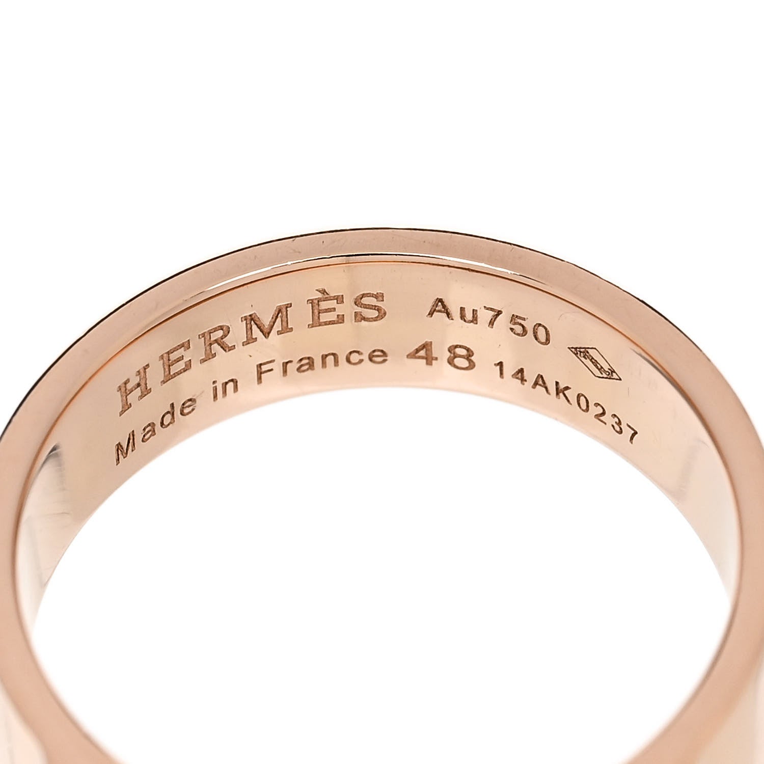 Hermes 18K Rose Gold PM Collier De Chien Ring 48 4.5 4 of 4