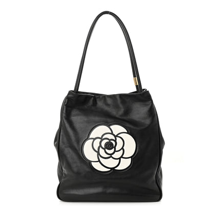 Chanel Lambskin Camellia Tote Black 1 of 10