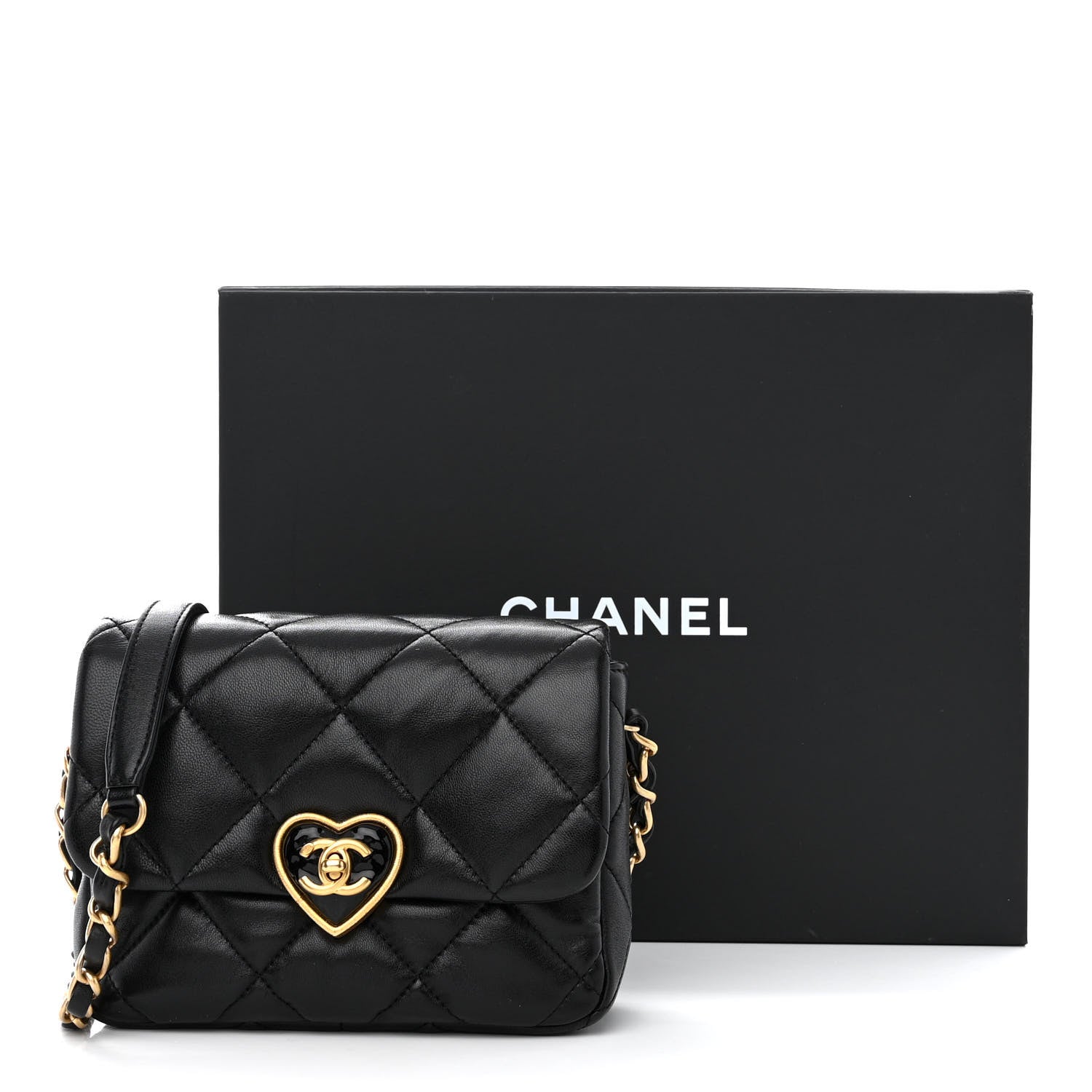 Chanel Lambskin Plexiglass Quilted Coco Love Mini Flap Black 11 of 11