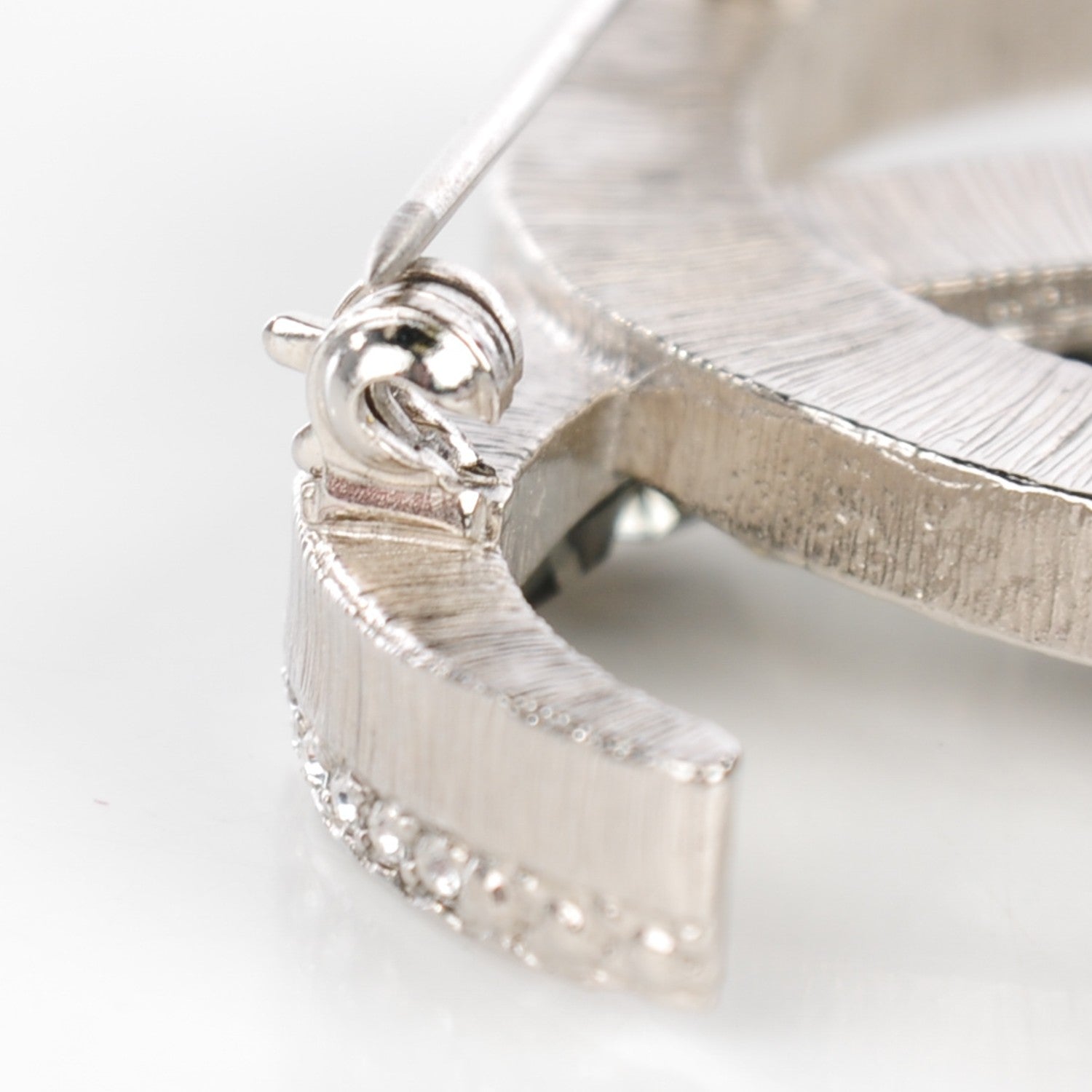 Chanel Baguette Crystal CC Brooch Silver 4 of 5