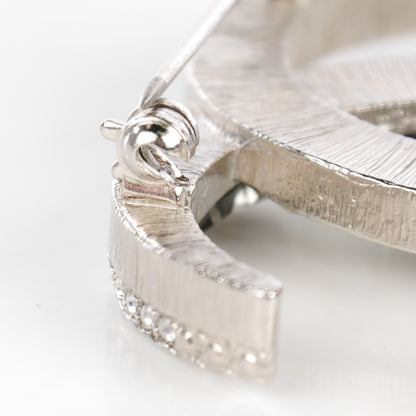 Chanel Baguette Crystal CC Brooch Silver 4 of 5