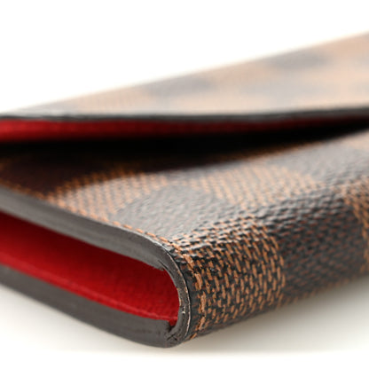 Louis Vuitton Damier Ebene Emilie Wallet Red 8 of 10