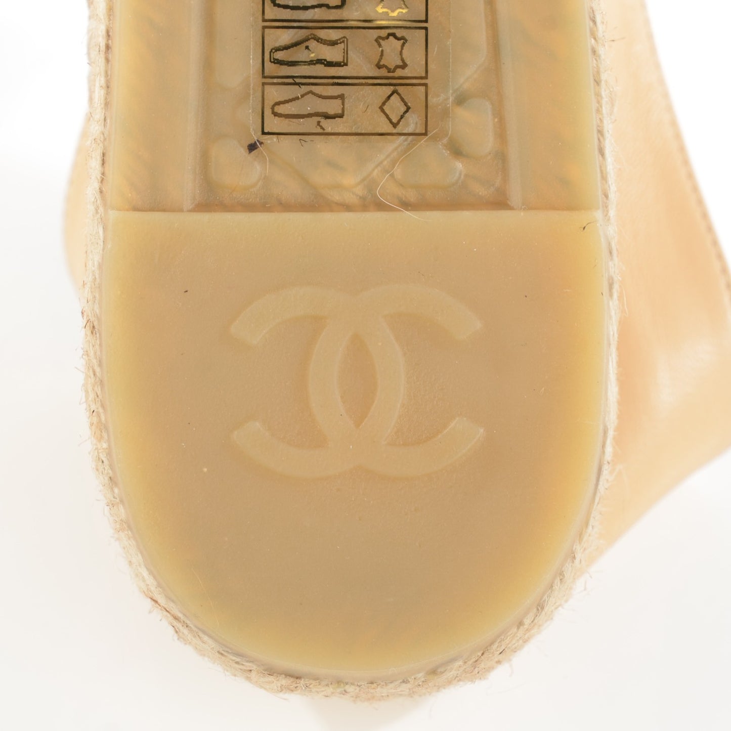 Lambskin CC Espadrilles 39 Beige Black