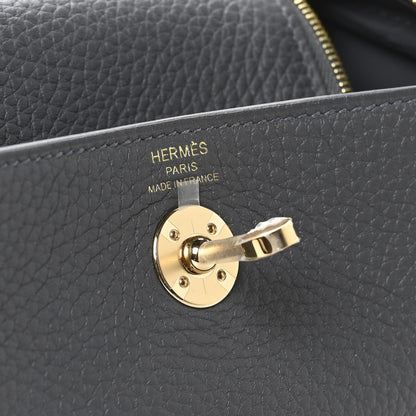 Hermes Taurillon Clemence Mini Lindy 20 Ardoise 6 of 11