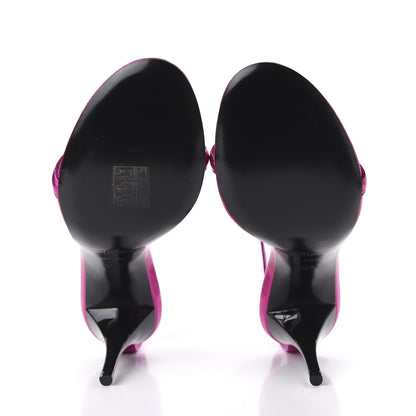 Saint Laurent Metallic Lambskin Lexi 90 Ankle Strap Sandals 35.5 Fuchsia 5 of 10