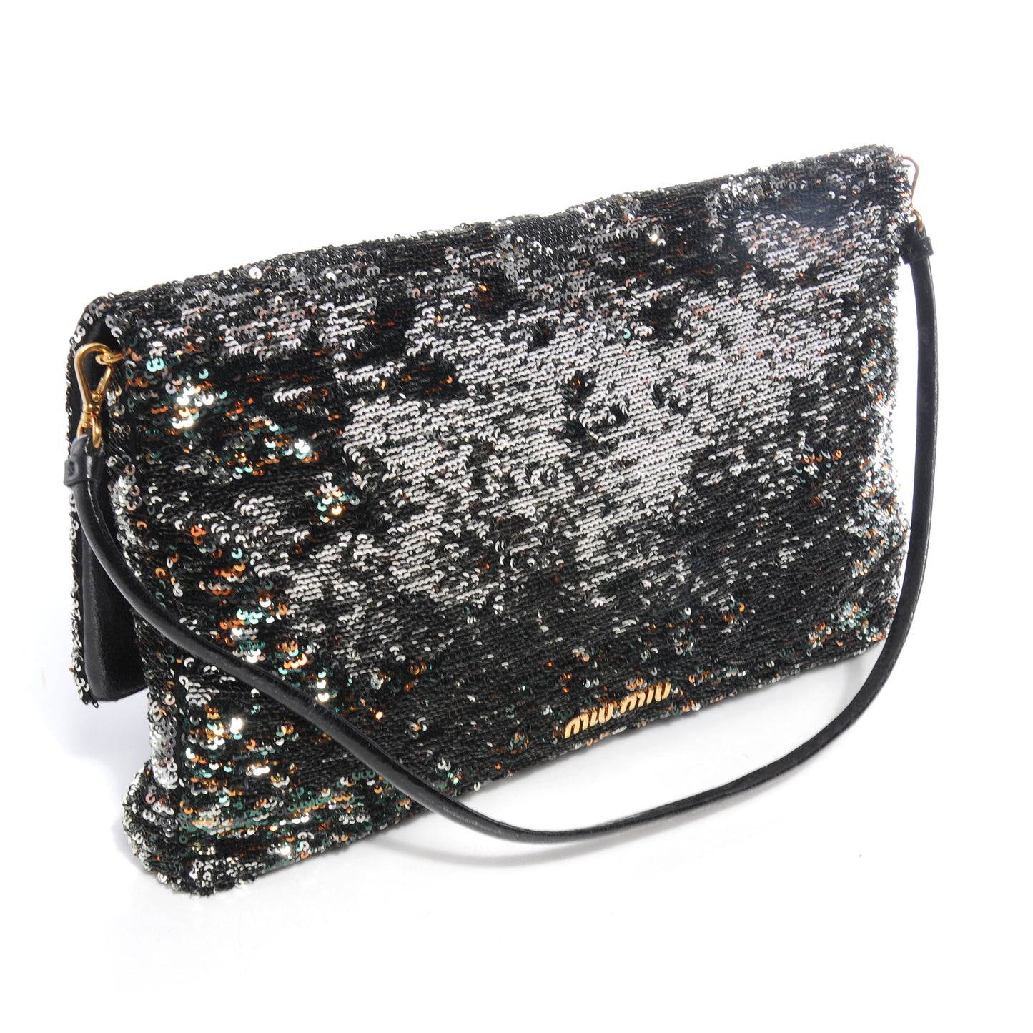 Oversized Sequined Clutch Black