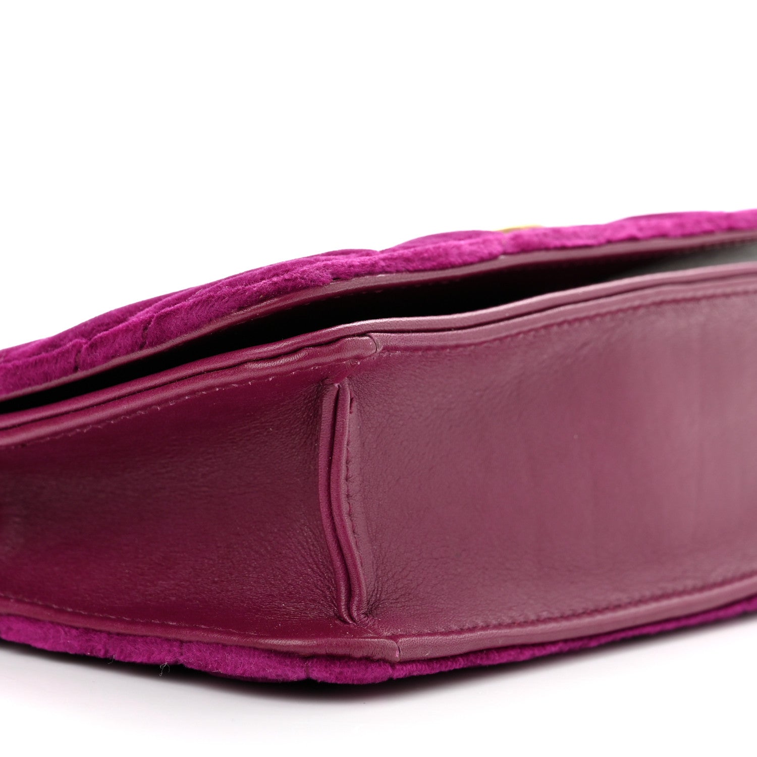 Gucci Velvet Matelasse GG Marmont Mini Bag Fuchsia Violet Cyclamen 8 of 11