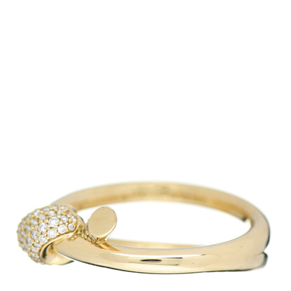 Tiffany 18K Yellow Gold Diamond Knot Double Row Ring 54 7 3 of 6