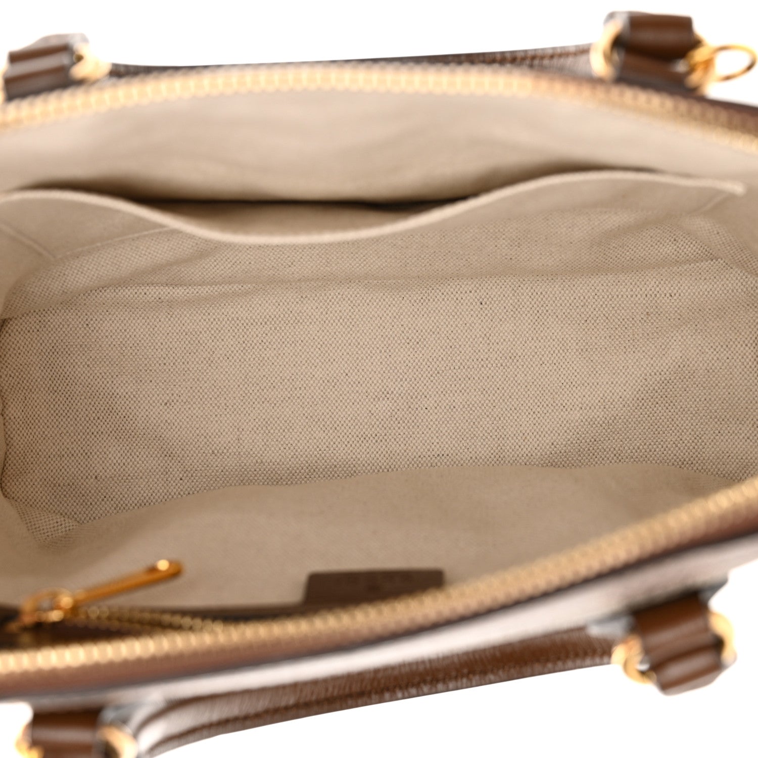 Gucci GG Supreme Monogram Azalea Calfskin Small Horsebit 1955 Top Handle Bag Beige Ebony Brown Sugar 5 of 11