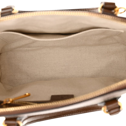 Gucci GG Supreme Monogram Azalea Calfskin Small Horsebit 1955 Top Handle Bag Beige Ebony Brown Sugar 5 of 11