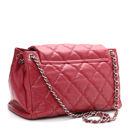Chanel Calfskin Double Stitch Large Hamptons Flap Bag Red 3 of 10