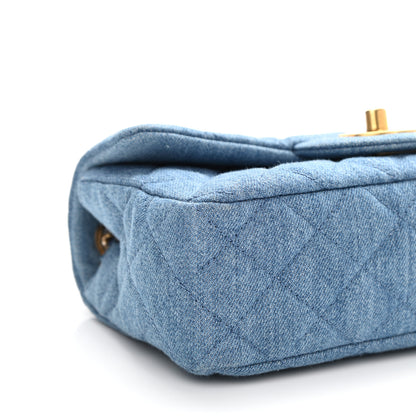 Chanel Denim Quilted Mini Pearl Crush Rectangular Flap Blue 9 of 10